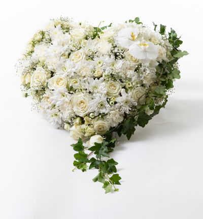 Hjerte i hvitt og grønt 50 cm Hjerte i hvitt og grønt 50 cm